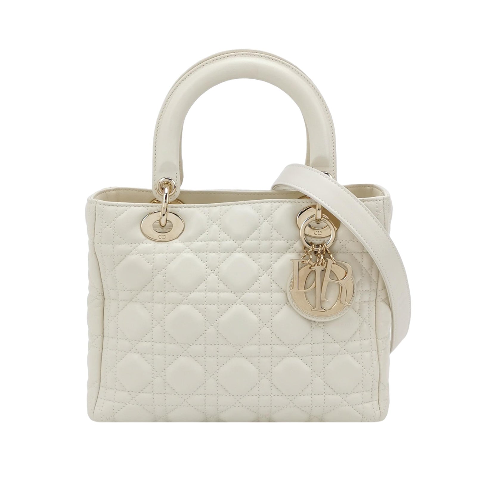 Lady Dior Medium Lambskin Logo